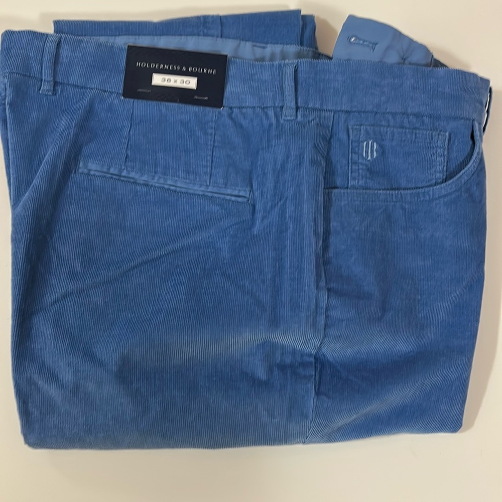 Holderness & Bourne Baxter Pants Cordoroy Sankaty‎ Men's 38x30 Light Blue